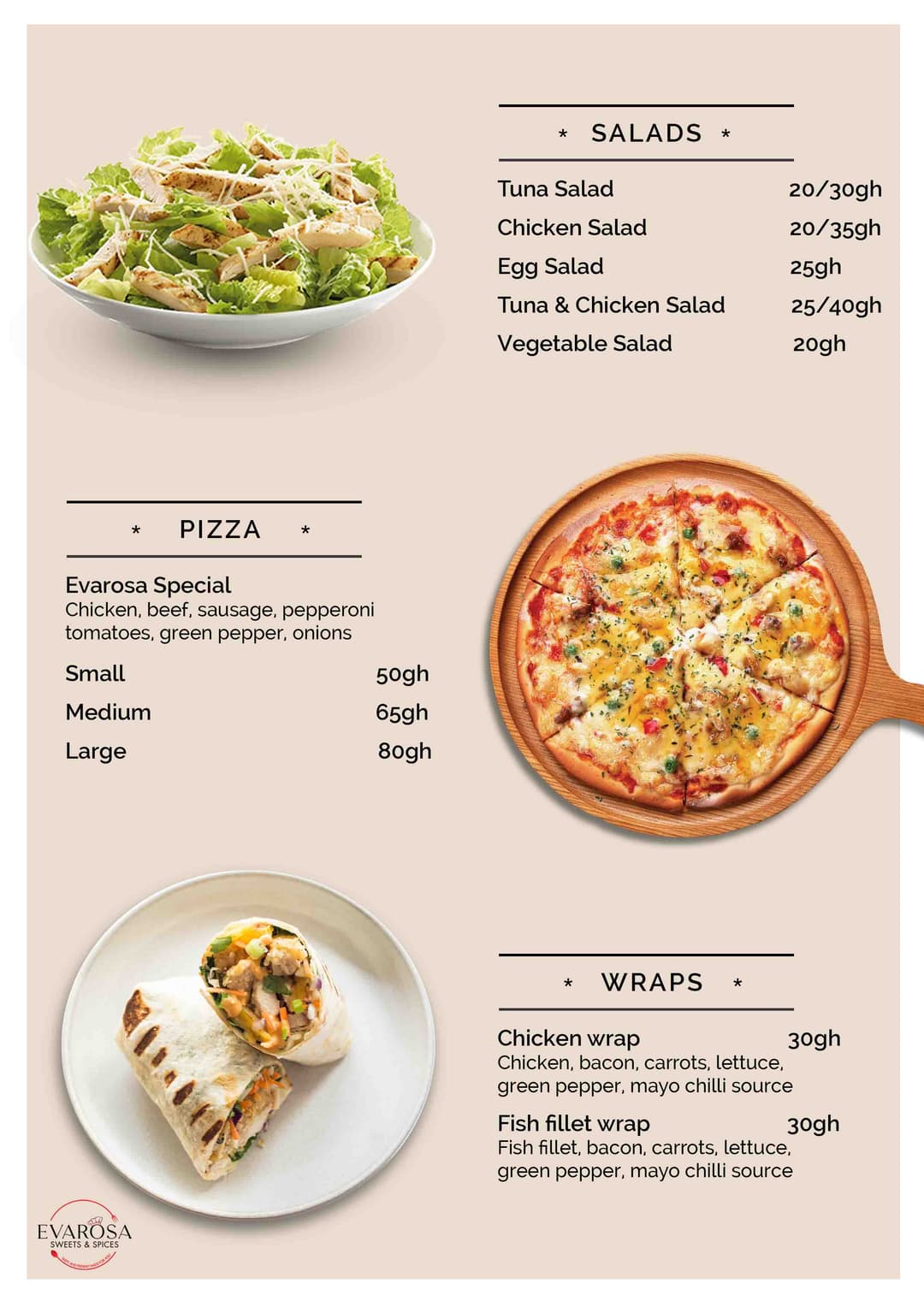 Pizza Menu