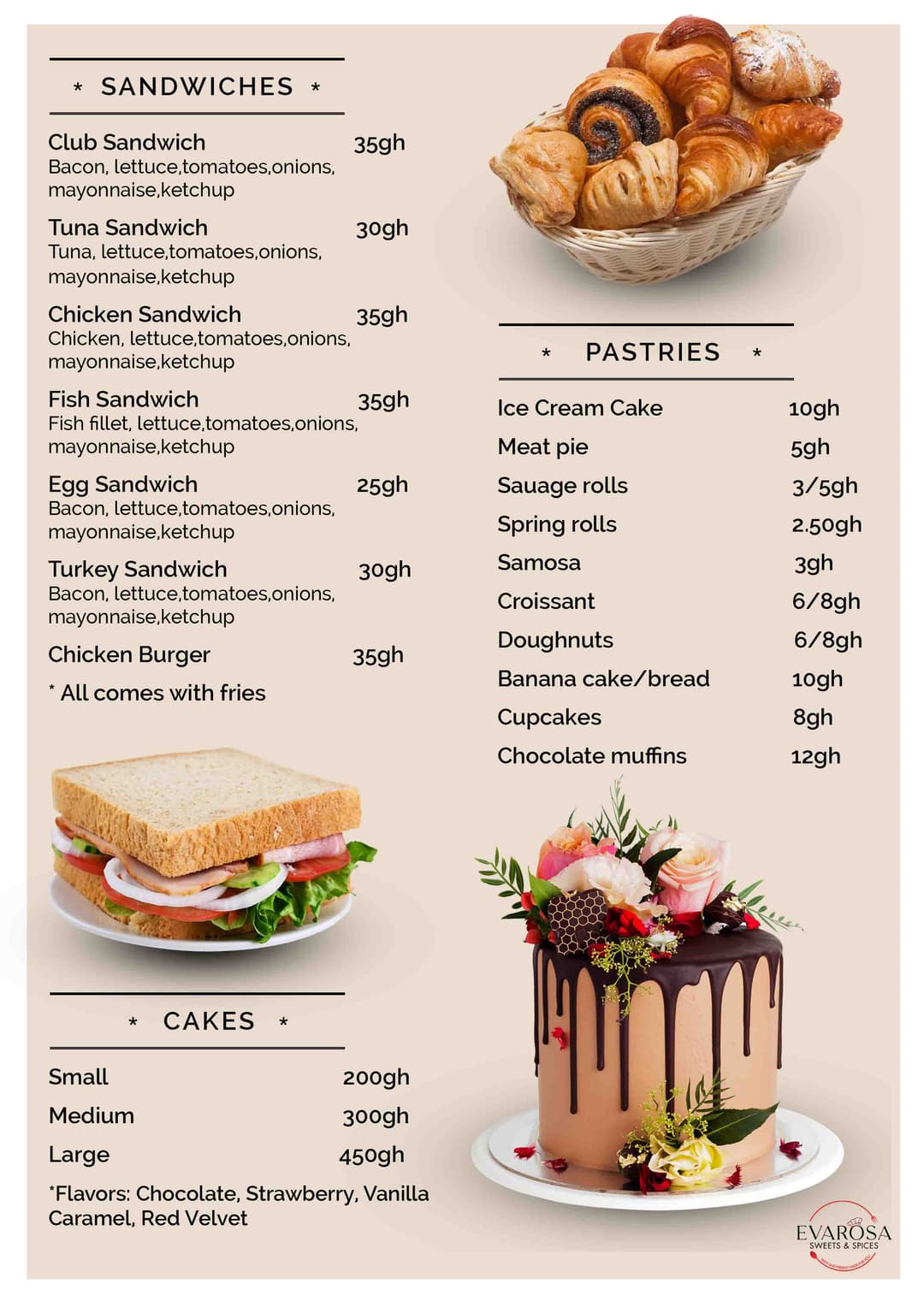 Sandwiches Menu